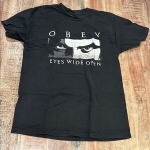 Obey Vintage Black 'Eyes Wide Open' Graphic Tee